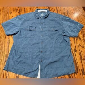 Kuhl Born On The Mountain Men’s XL Blue Button Down Short Sleeve Shirt 7462